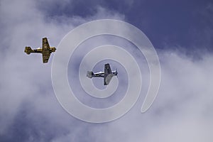 Two Harvard North American T6 Texan airplanes photo