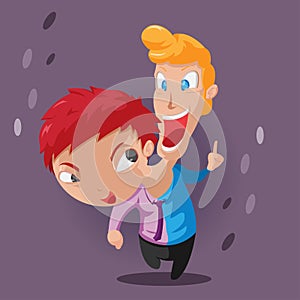 Two Head Twin Character Design Vector