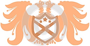 Elegant Two-headed eagle with shield isolated