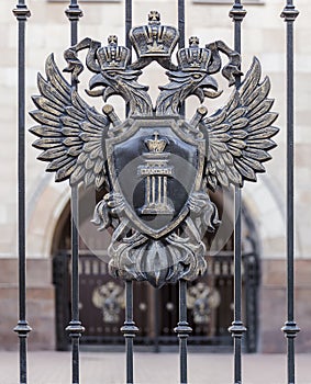 Two-headed eagle with a shield