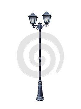 Two headed street lamp.