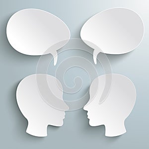 Two Heads Two Speech Bubbles PiAd