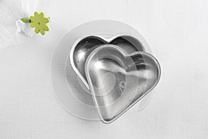 Two heart cake tins, romance kitchen utensil