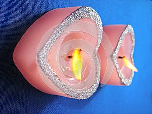 Two heart candles