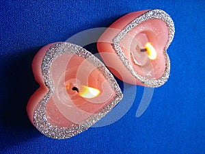 Two heart candles