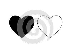 Heart Icon Vector â Outline & Filled Love Symbol Illustration