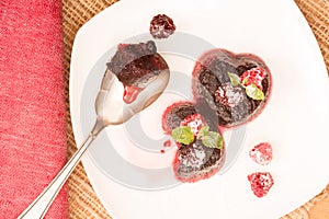 Two heart-shape pieces of fruit jelly