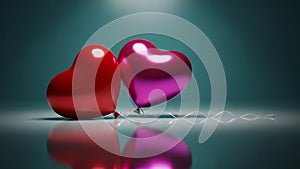 Two Heart-Shaped Balloons