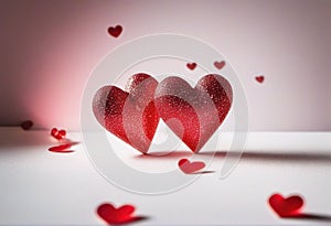 two heart with white background