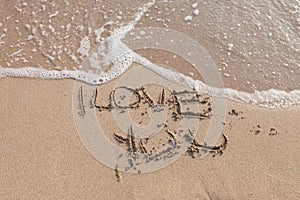 I love you written on the shore