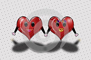 Two Hearts Holding Hands Pop Art!