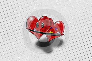 Two Hearts Hugging Pop Art! photo