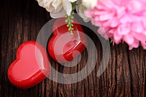 Two hearts , valentines day background