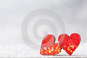 Two Hearts. Valentines day greeting card