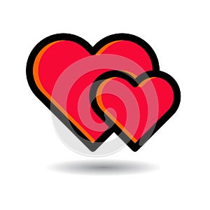 Two hearts web icon