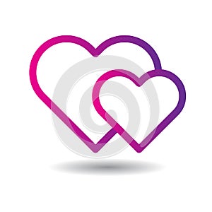 Two hearts web icon