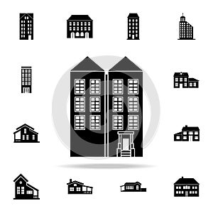 two high-rise buildings icon. house icons universal set for web and mobile