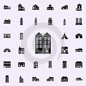 two high-rise buildings icon. house icons universal set for web and mobile