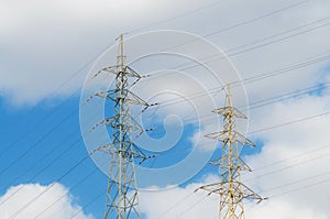 Two high voltage electric transmission towers