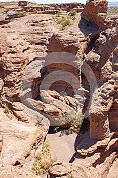 Two hikers walk through San Lorenzo Canyon