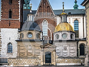 Vasa and Sigismund`s Chapels of Wawel Cathedral, Krakow, Poland photo