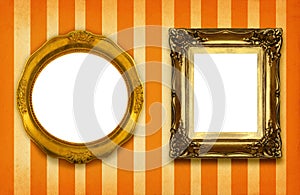 Two hollow gilded frames