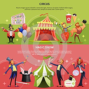 Two Circus Cartoon Banner Set photo