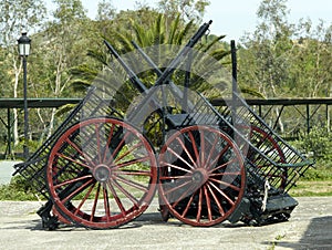Two horse carriages photo