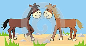 Two horses, design, vectoor illustration