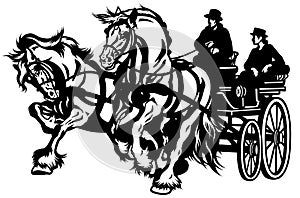 Two horses drawn carriage