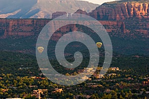 Two hot air balloons over Sedona, Arizona