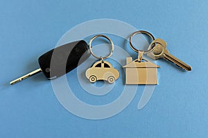 Two Household Keyrings With Keys