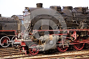 Two huge and heavu antique locomotives