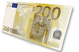 Two hundred Euro banknote, close-up.