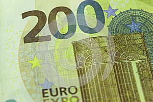 Two hundred euro bill detail 5 photo