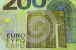 Two hundred euro bill detail 7 photo