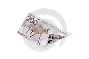 Dos cien real cuenta descendente sobre el nuevo brasileno billetes. poder dibujar a ganancia 