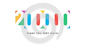 Two hundred thousand subscribers baner. Colorful logo for anniversary day.