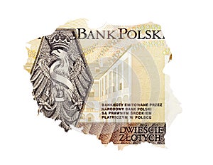 Two hundred zloty closeup