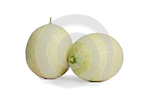 Two hybrid cantaloupe honeydew melons