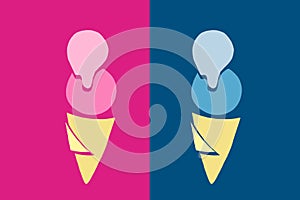 two icecreams illustration