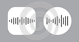 Two Icons Design with Waves of the equalizer. EQ Vector Illustration. Voice Memo Recorder Icon