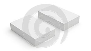 Two identical rectangular blocks placed side by side on a plain surface