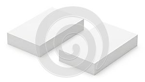 Two identical rectangular blocks positioned side by side on a plain background