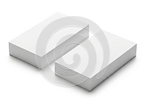 Two identical white rectangular blocks placed on a plain white surface with subtle shadows and clean lines