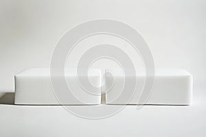 Two white rectangular blocks isolated on white background