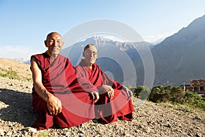 Two Indian tibetan monk lama photo