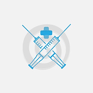 Two injector  medical logo design