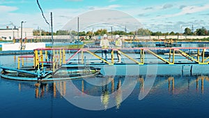 Two inspectors on the bridge of the wastewater cleaning plant