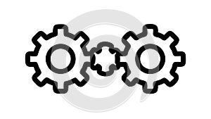 Two interconnected gears, symbolizing teamwork and mechanical processes, vector design Generative AI